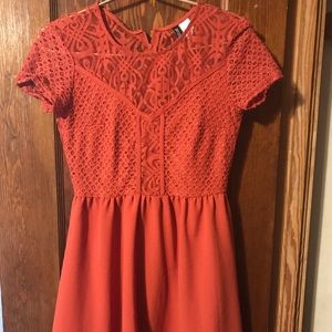 Orange mid length dress